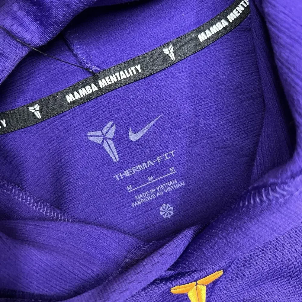 Nike Kobe Hoodie Sz Medium Big Kids Court Purple Gold Therma Fit Pullover $52